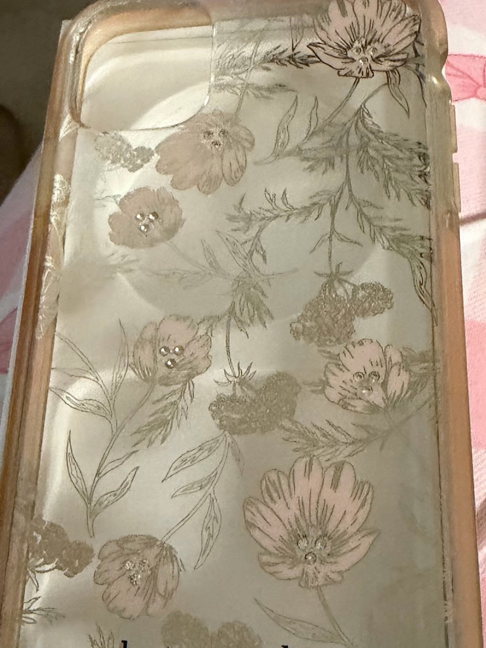 kate spade Pink and Gold Floral Clear Phone Case